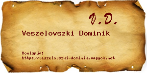 Veszelovszki Dominik névjegykártya